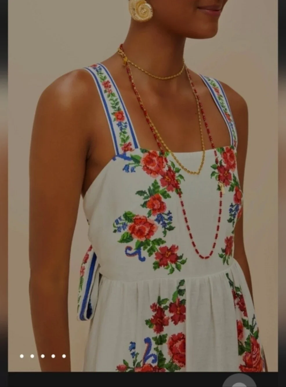 Farm Rio Off-White Flower Tapestry Maxidress - Picture 2 of 6